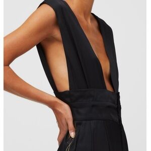 Rachel Comey Black Pleated Ballon Style Cinch Waist Tapered Hem Jumpsuit, Size 4